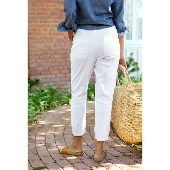 Frank and Eileen Jameson Utility Jogger White Linen - Picture 2 of 8